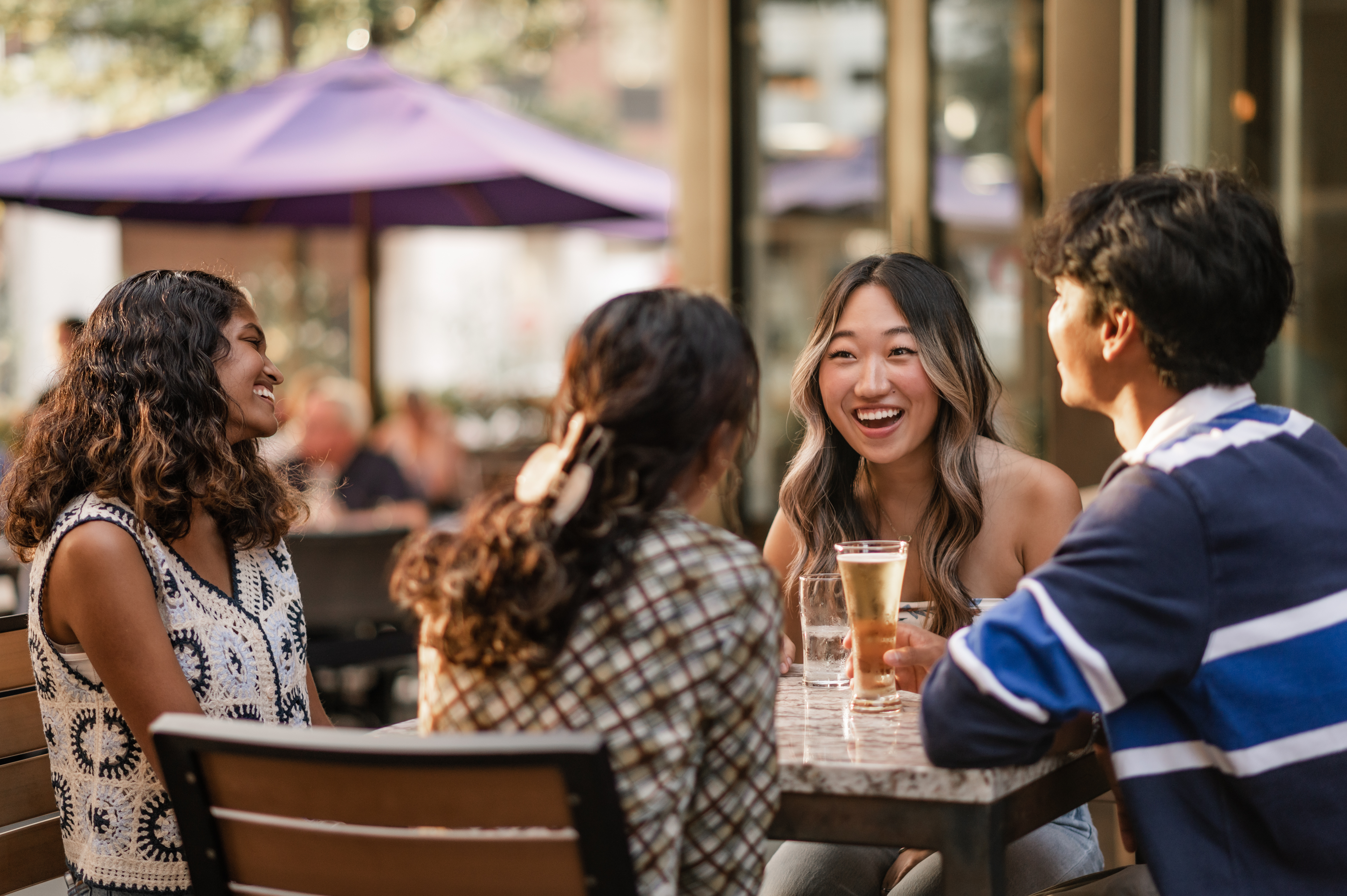 Georgia Tech students hanging out near campus