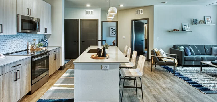 Interior photo of kitchen/living space of Canvas Tempe