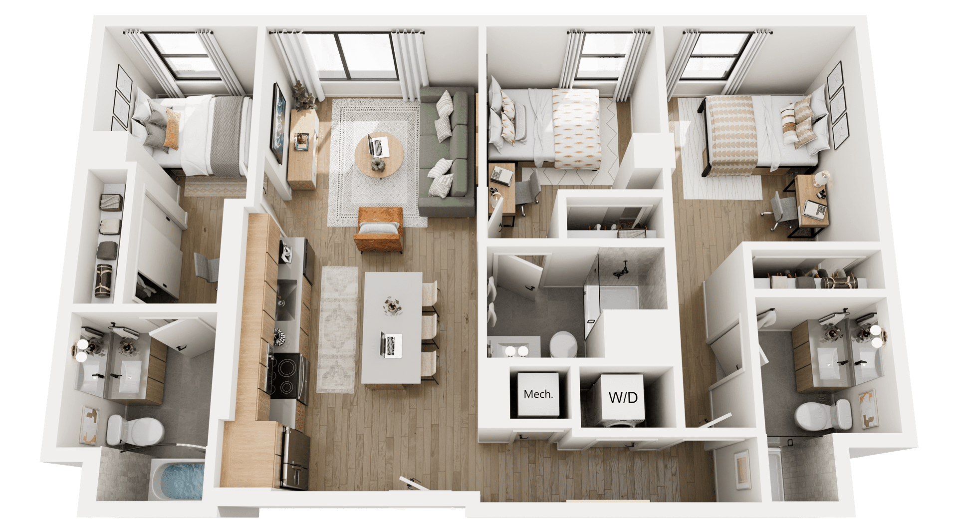 3D 3x3 floorplan Rambler Tempe