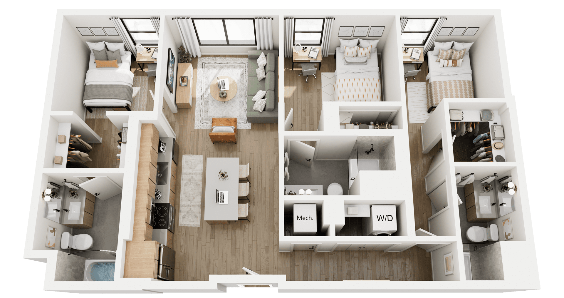 3D 3x3 floorplan Rambler Tempe
