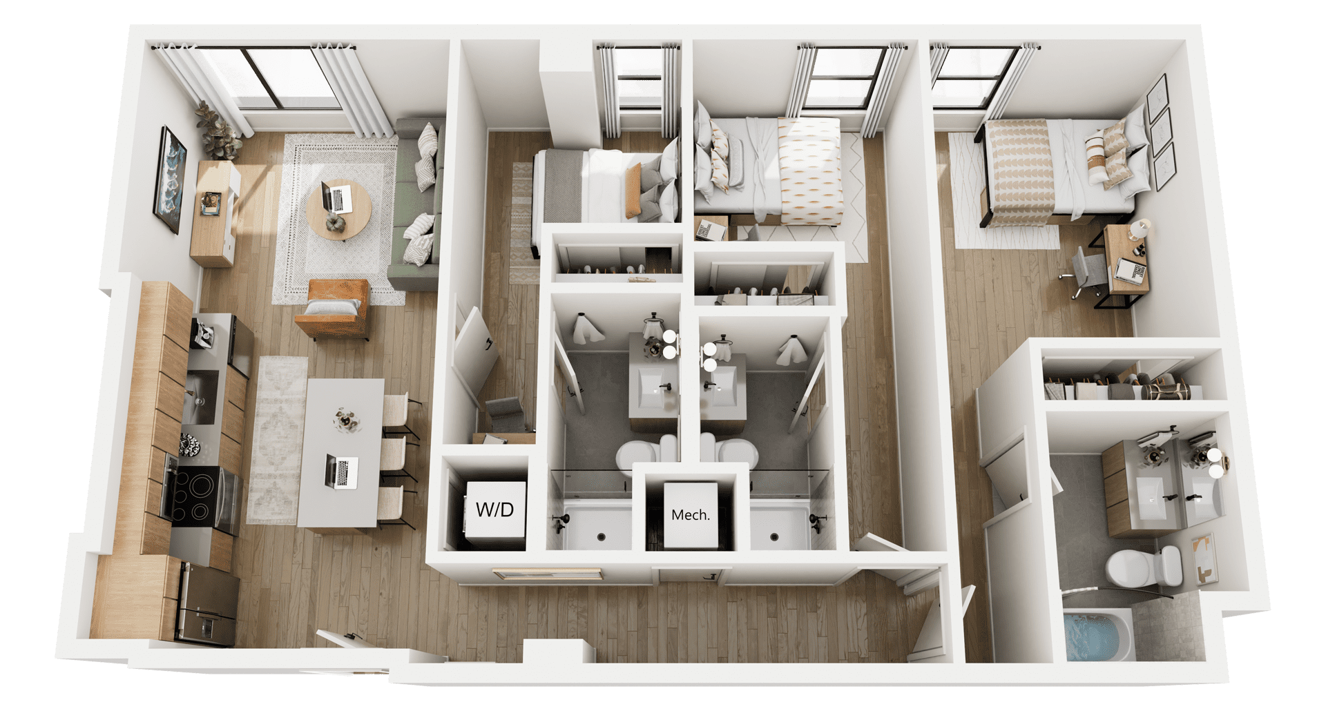 3D 3x3 floorplan Rambler Tempe