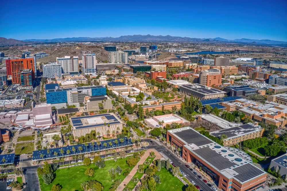 Drone photo of surrounding area of ASU