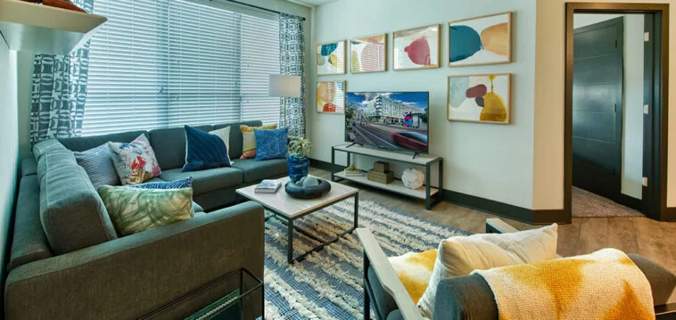 Living room at Canvas Tempe, ASU student apartments