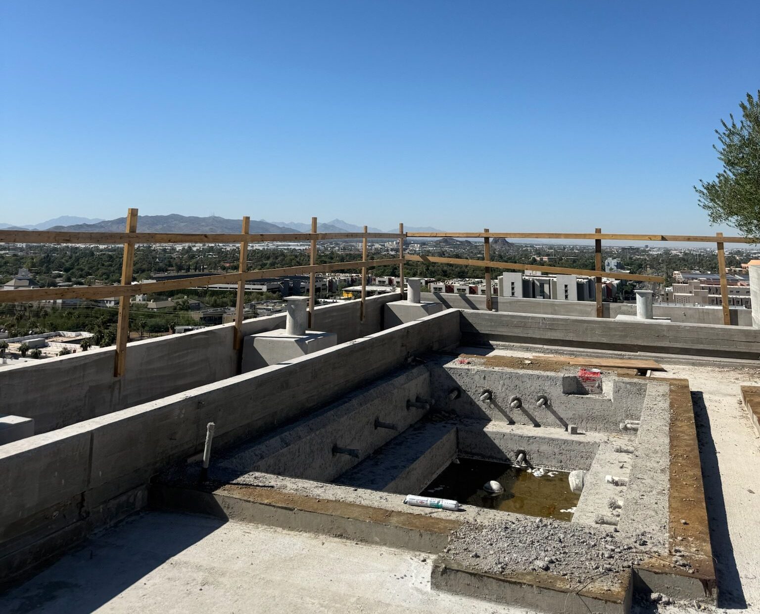 Hot tub at rambler tempe under construction