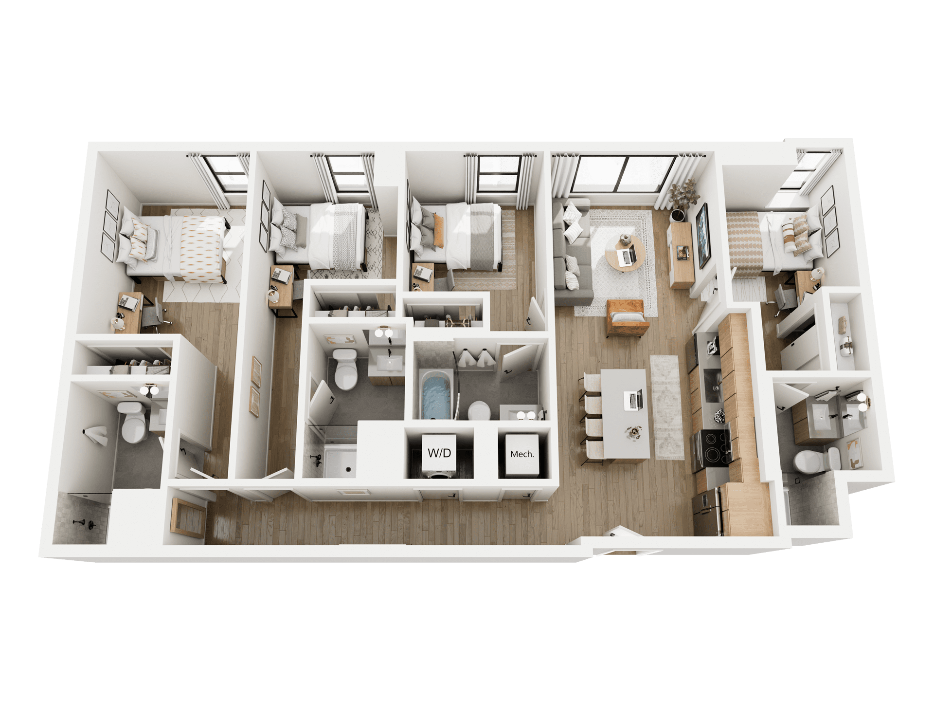Representative rendering of the Senora floor plan at Rambler Tempe