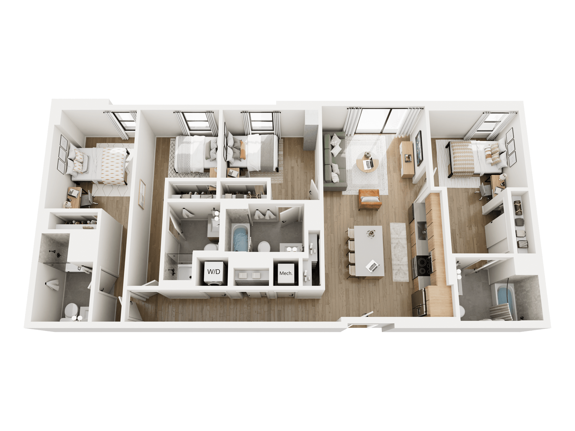 Representative rendering of the Scottsdale floor plan at Rambler Tempe