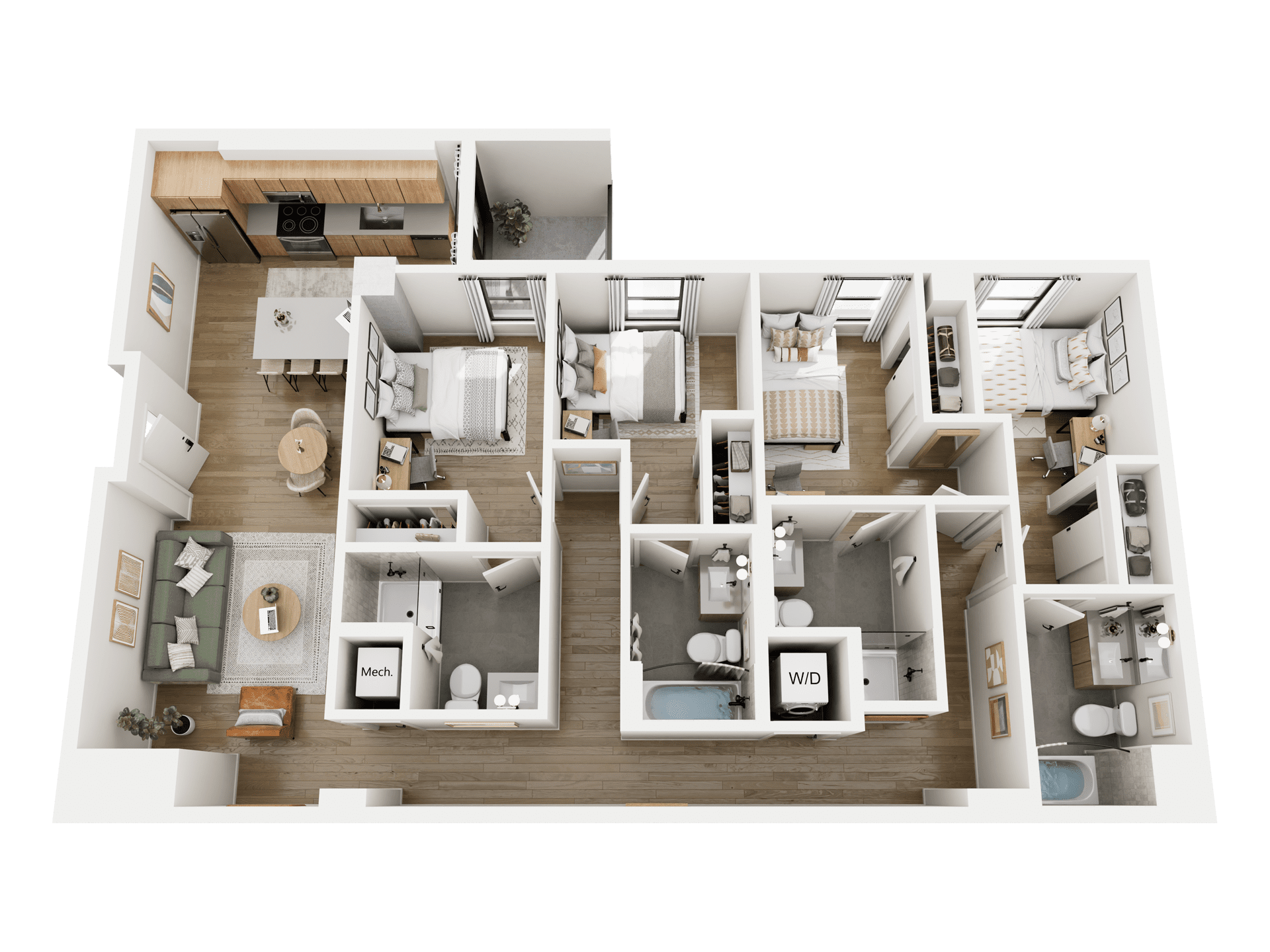 Representative rendering of the Starlight floor plan at Rambler Tempe