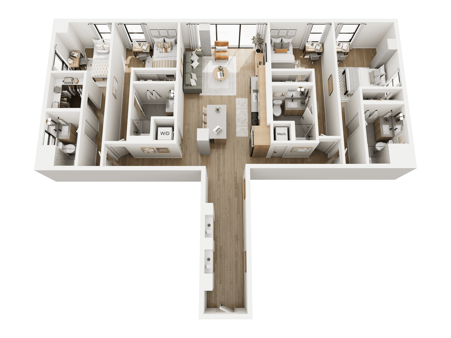 Representative rendering of the Sepia floor plan at Rambler Tempe